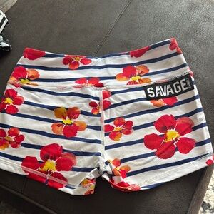 Savage Floral Striped Shorts